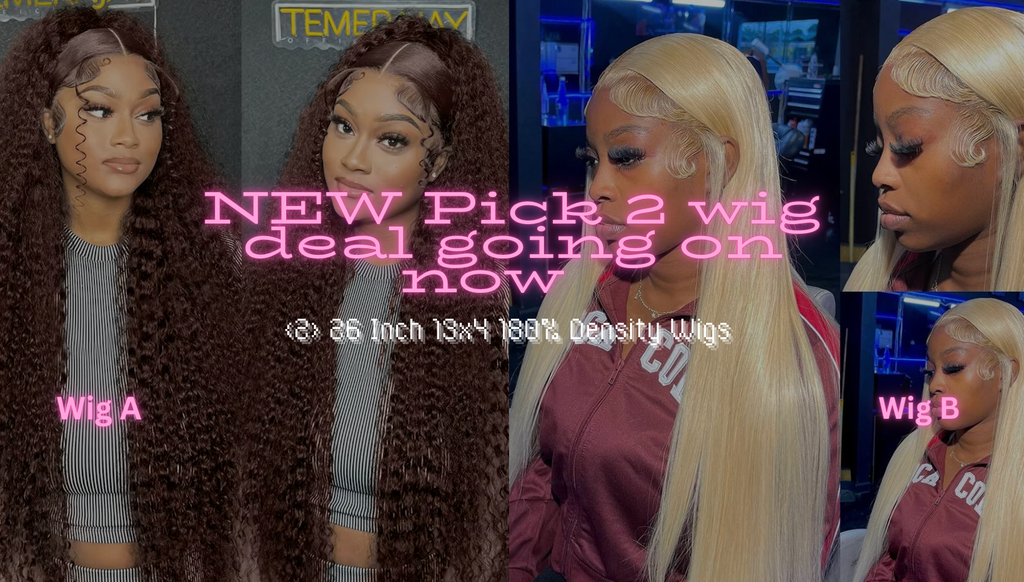 PICK 2 DEAL 26 inch 13x4 Inch Straight/Body Wave/Deep Wave Human Hair Wig🔥