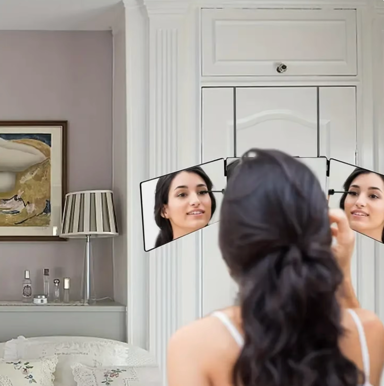 3 Way Adjustable Trifold Mirror Solo Styling Portable Wall Door Mount Mirror