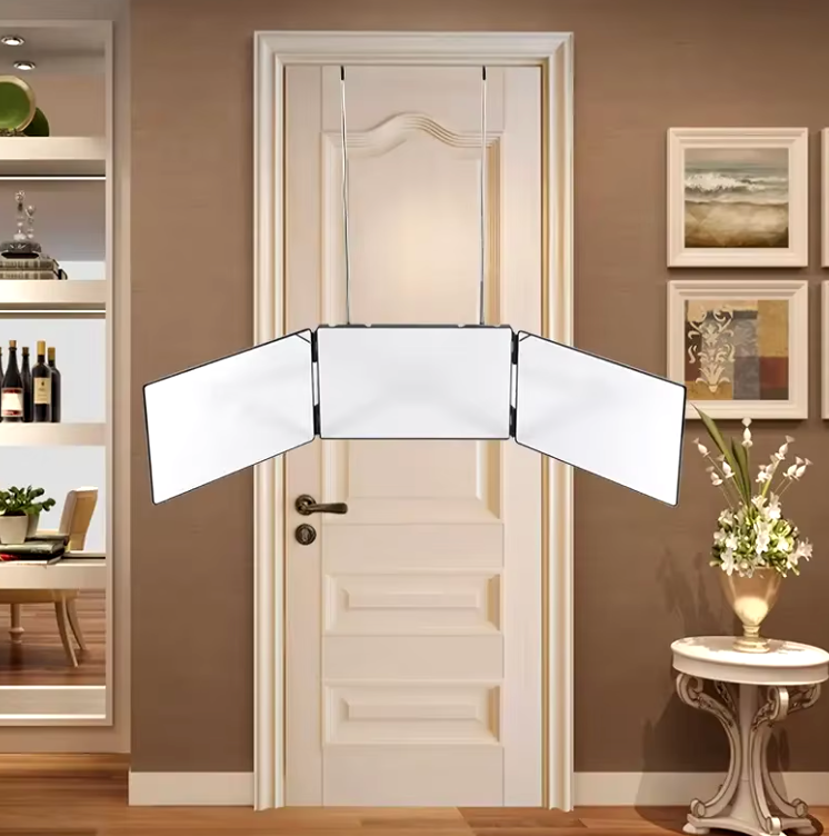 3 Way Adjustable Trifold Mirror Solo Styling Portable Wall Door Mount Mirror