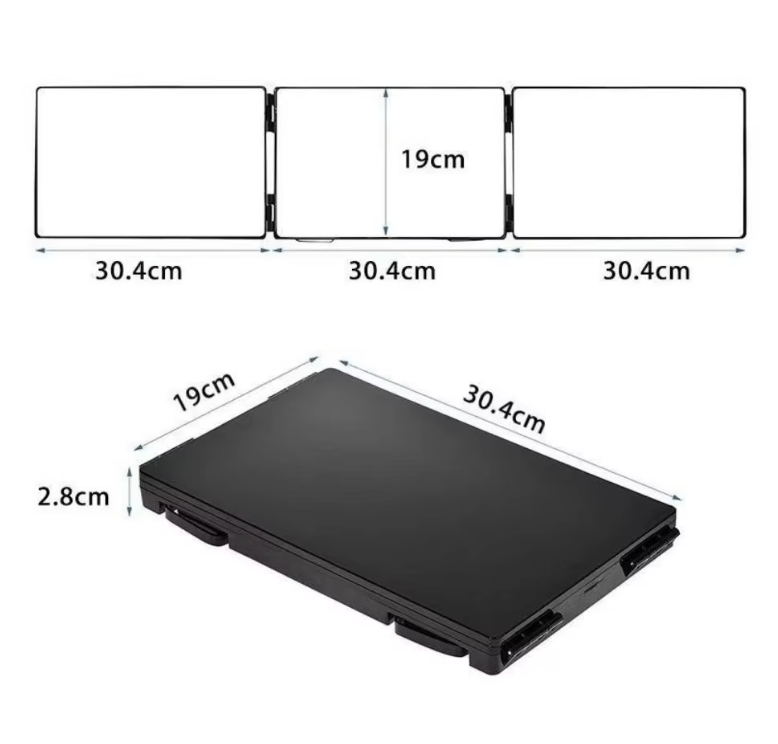 3 Way Adjustable Trifold Mirror Solo Styling Portable Wall Door Mount Mirror