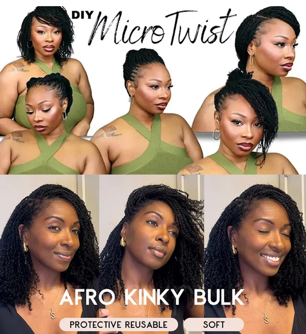 Micro Lock Human Afro Kinky Permanent Lock Extension Twist Natural Human Hair Bulk Braiding Hair