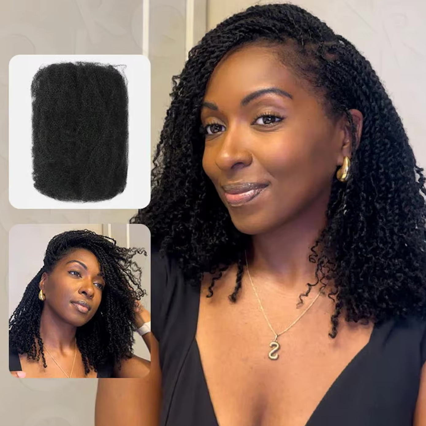 Micro Lock Human Afro Kinky Permanent Lock Extension Twist Natural Human Hair Bulk Braiding Hair