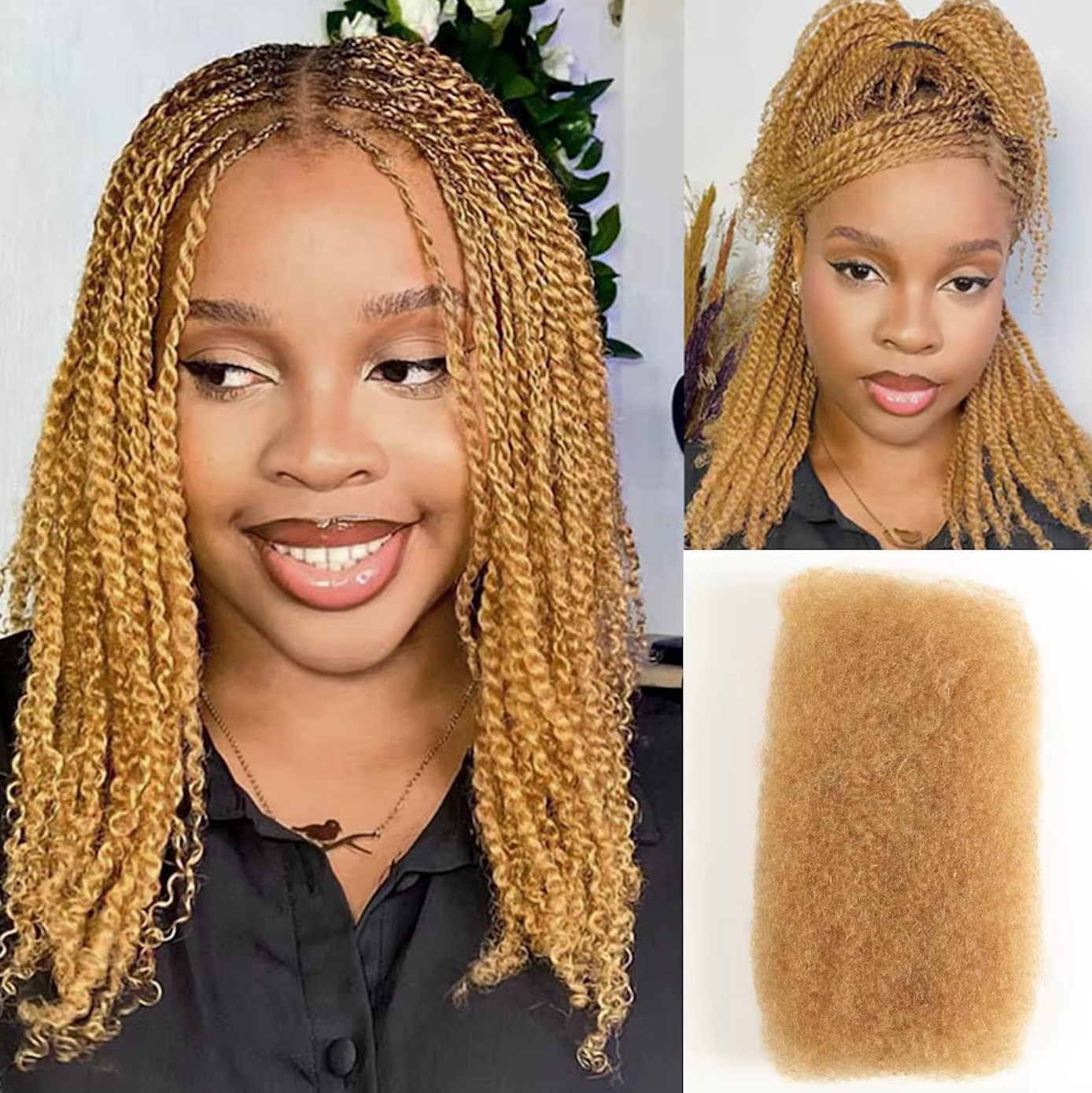 Micro Lock Human Afro Kinky Permanent Lock Extension Twist Natural Human Hair Bulk Braiding Hair