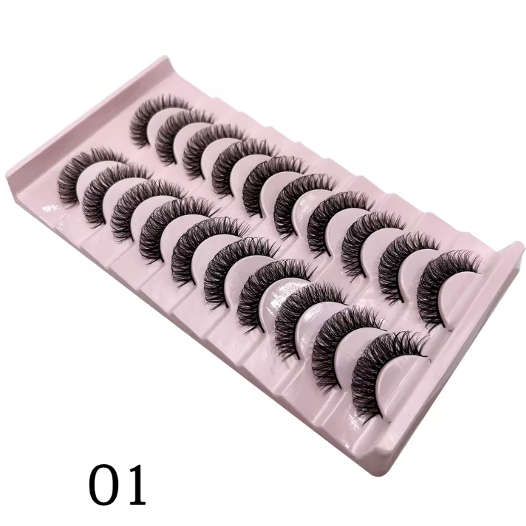 10 Pc Strip Lashes 3D Volume False Lashes Fluffy Mink Volume Eyelash set