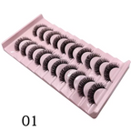 10 Pc Strip Lashes 3D Volume False Lashes Fluffy Mink Volume Eyelash set
