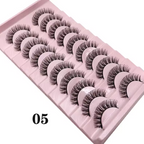 10 Pc Strip Lashes 3D Volume False Lashes Fluffy Mink Volume Eyelash set