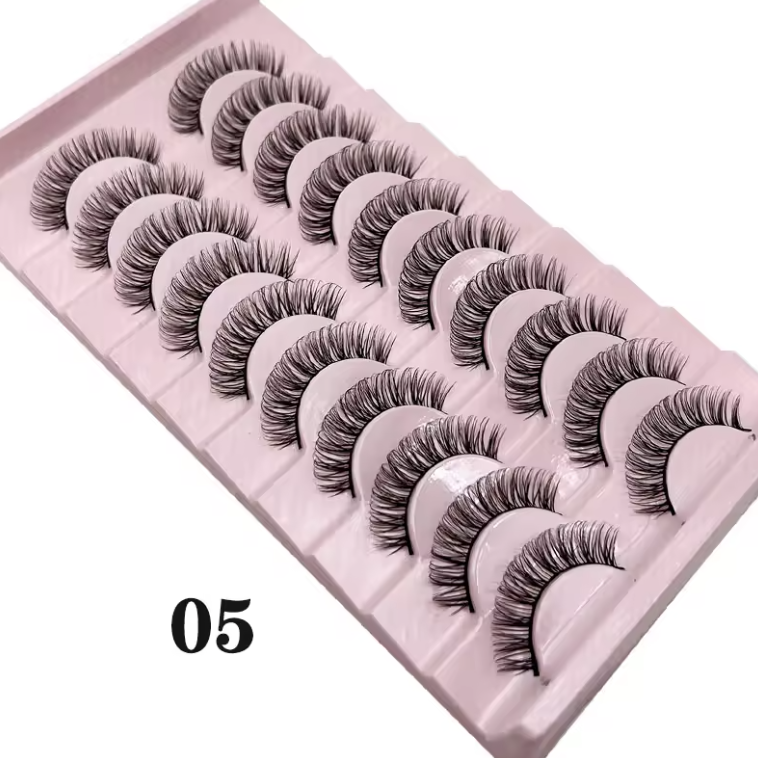 10 Pc Strip Lashes 3D Volume False Lashes Fluffy Mink Volume Eyelash set