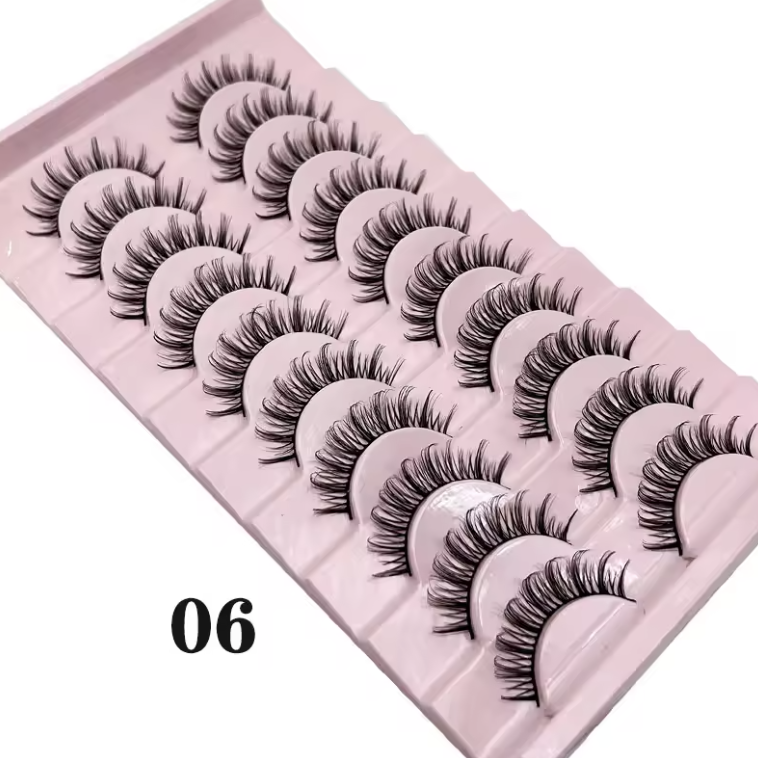 10 Pc Strip Lashes 3D Volume False Lashes Fluffy Mink Volume Eyelash set