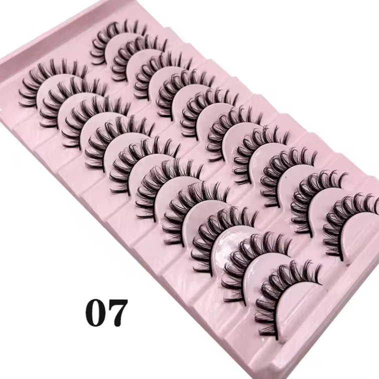 10 Pc Strip Lashes 3D Volume False Lashes Fluffy Mink Volume Eyelash set