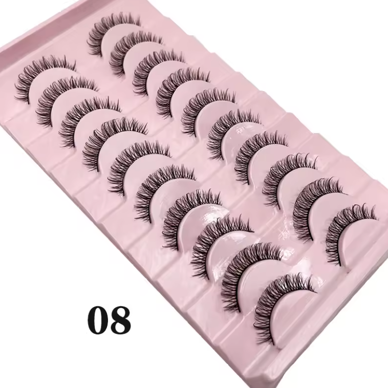 10 Pc Strip Lashes 3D Volume False Lashes Fluffy Mink Volume Eyelash set