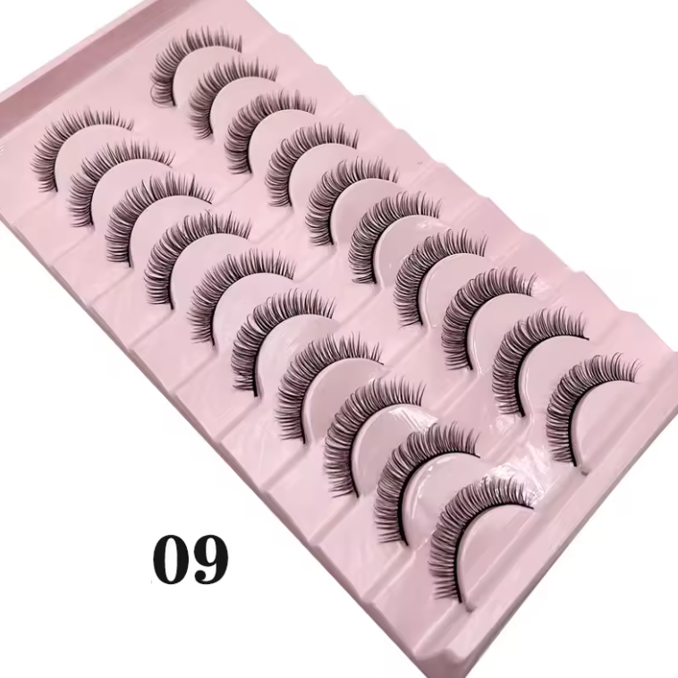 10 Pc Strip Lashes 3D Volume False Lashes Fluffy Mink Volume Eyelash set