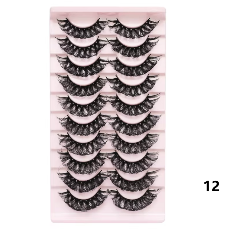 10 Pc Strip Lashes 3D Volume False Lashes Fluffy Mink Volume Eyelash set