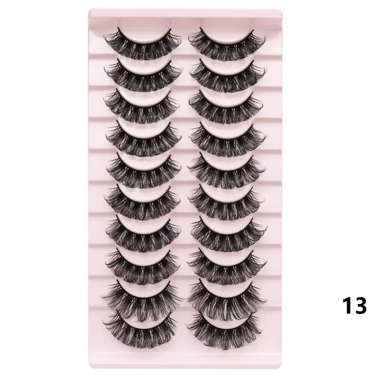 10 Pc Strip Lashes 3D Volume False Lashes Fluffy Mink Volume Eyelash set