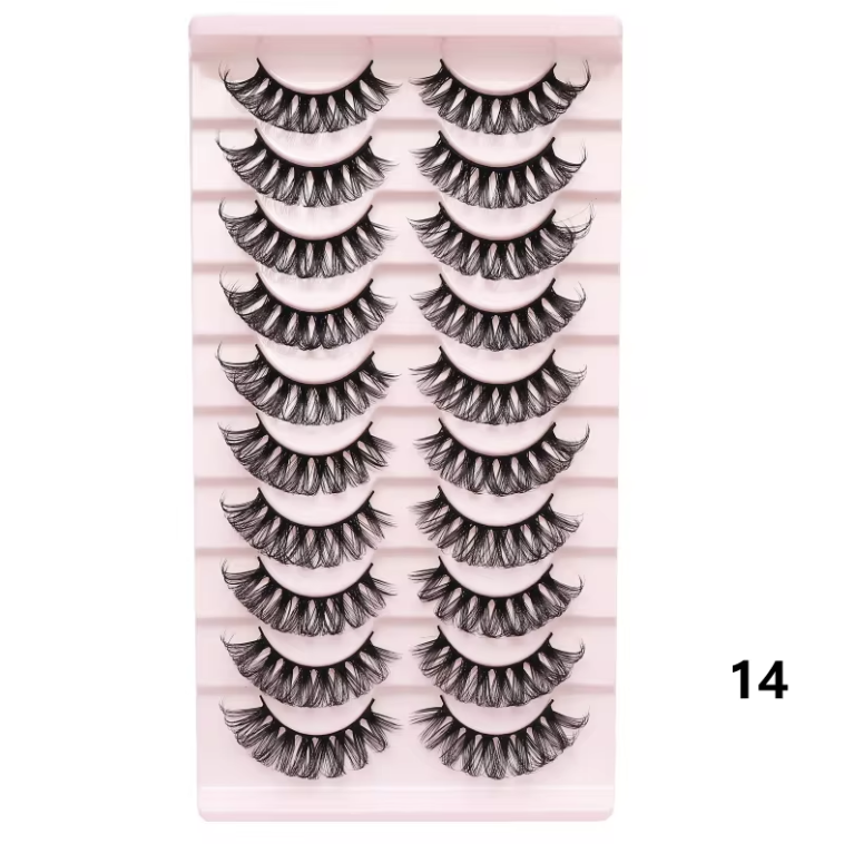 10 Pc Strip Lashes 3D Volume False Lashes Fluffy Mink Volume Eyelash set