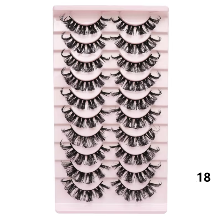 10 Pc Strip Lashes 3D Volume False Lashes Fluffy Mink Volume Eyelash set
