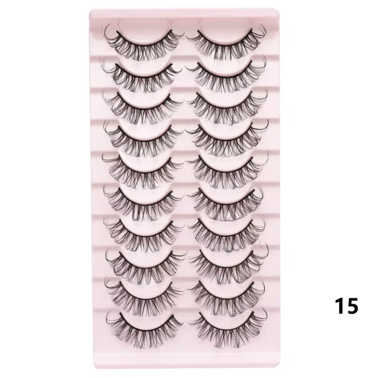 10 Pc Strip Lashes 3D Volume False Lashes Fluffy Mink Volume Eyelash set