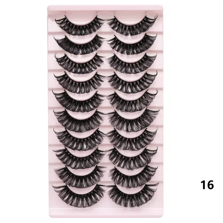 10 Pc Strip Lashes 3D Volume False Lashes Fluffy Mink Volume Eyelash set
