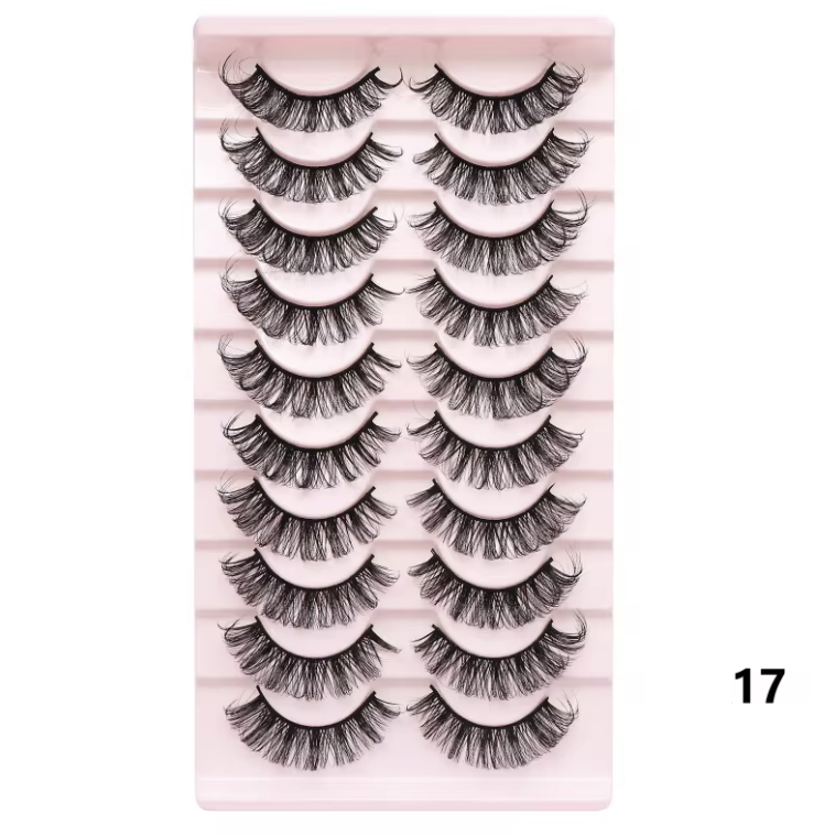 10 Pc Strip Lashes 3D Volume False Lashes Fluffy Mink Volume Eyelash set