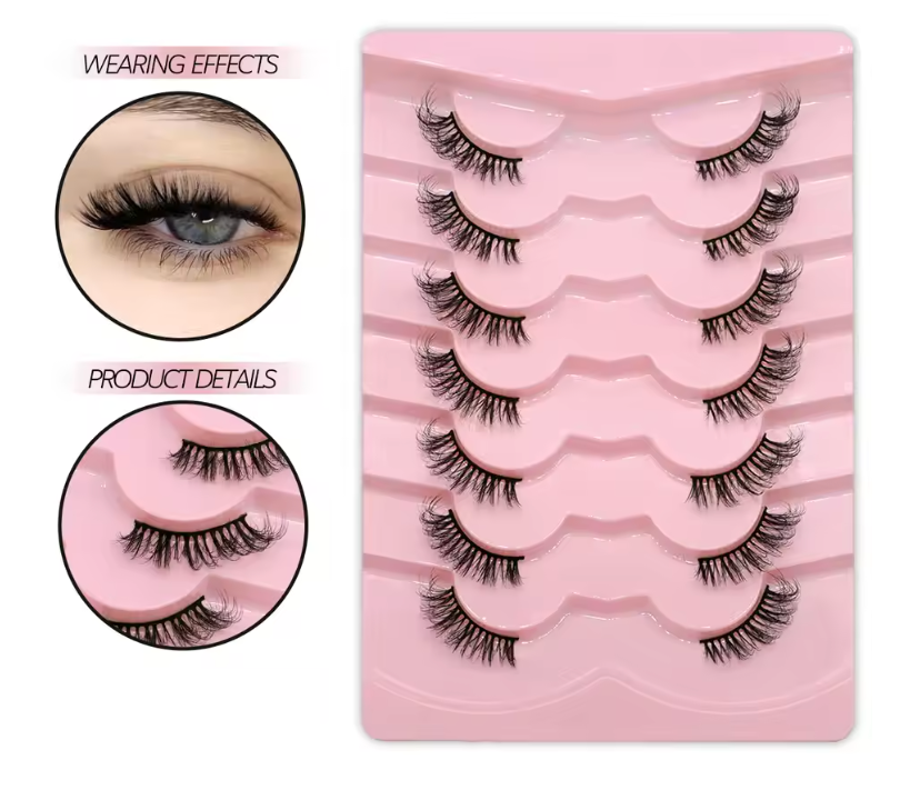 Natural Cat Eye 7/10 Pair Half Strip Lashes Style Mink Soft Lash Extension