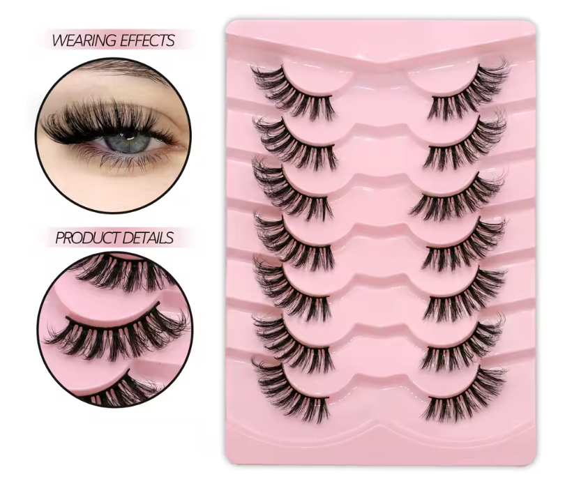Natural Cat Eye 7/10 Pair Half Strip Lashes Style Mink Soft Lash Extension