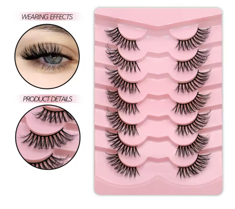 Natural Cat Eye 7/10 Pair Half Strip Lashes Style Mink Soft Lash Extension