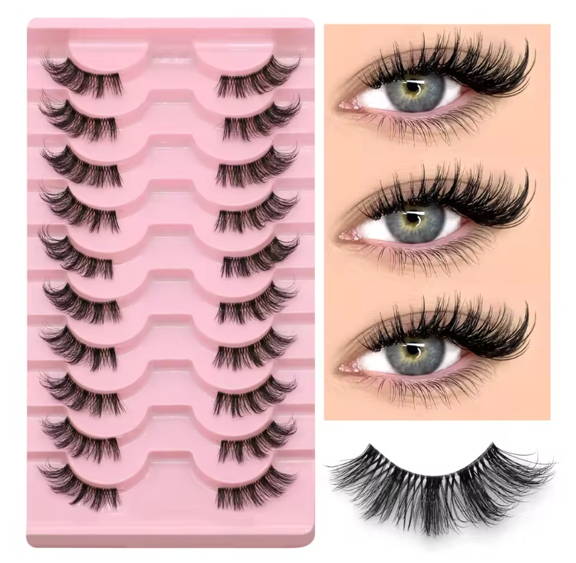 Natural Cat Eye 7/10 Pair Half Strip Lashes Style Mink Soft Lash Extension