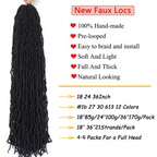21 Pcs Goddess Faux Lock Pre Looped Crochet Hair Extensions 18 24 36 Inch 21 Pcs Set