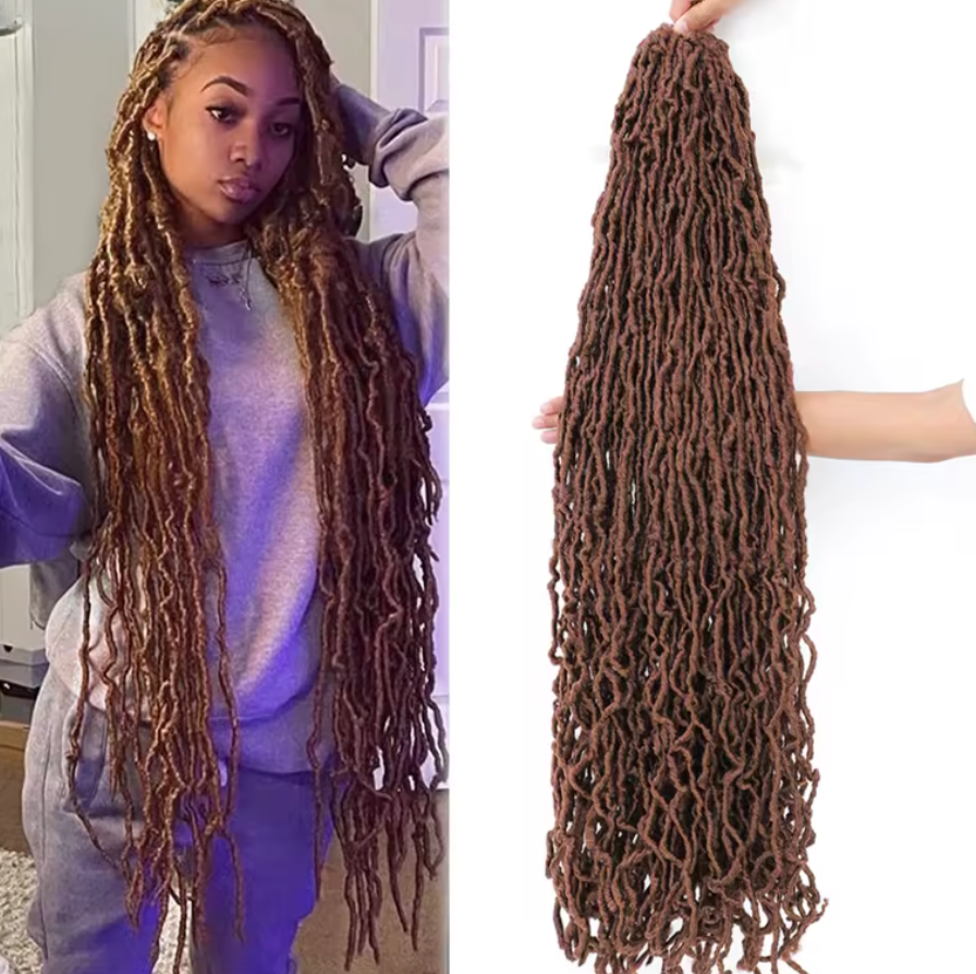 21 Pcs Goddess Faux Lock Pre Looped Crochet Hair Extensions 18 24 36 Inch 21 Pcs Set