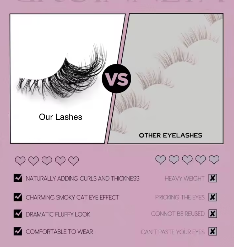 Natural Cat Eye 7/10 Pair Half Strip Lashes Style Mink Soft Lash Extension