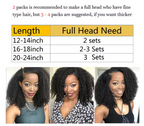 Natural Hair Clip-In Extensions Natural Color Kinky Curly 4a 4b Curl Pattern Full 8 Pcs Bundles