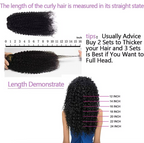 Natural Hair Clip-In Extensions Natural Color Kinky Curly 4a 4b Curl Pattern Full 8 Pcs Bundles