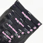 Natural Straight Hair Clip Ins Brazilian Hair Extensions 8 Pcs 120g Set