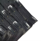 Natural Straight Hair Clip Ins Brazilian Hair Extensions 8 Pcs 120g Set