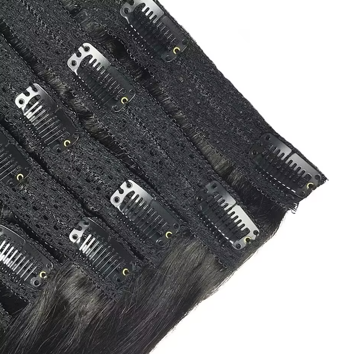 Natural Straight Hair Clip Ins Brazilian Hair Extensions 8 Pcs 120g Set