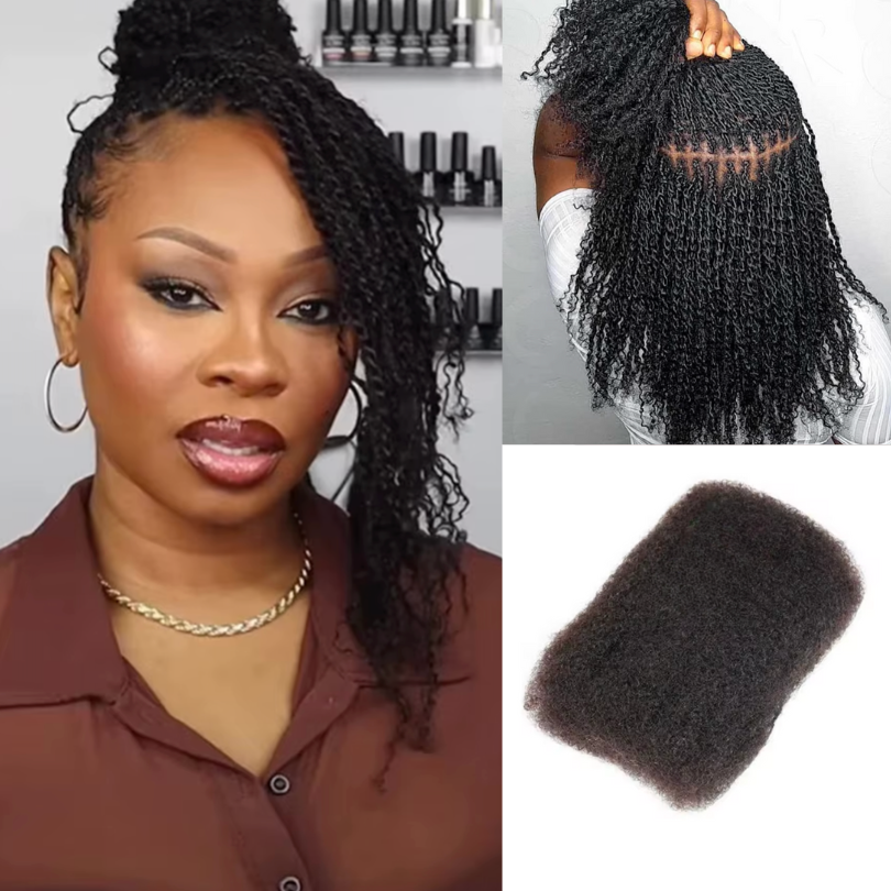 Micro Lock Human Afro Kinky Permanent Lock Extension Twist Natural Human Hair Bulk Braiding Hair