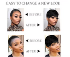 Short Glueless Pixi Cut Human Hair 6 Inch Layered Throw On And Go Wig