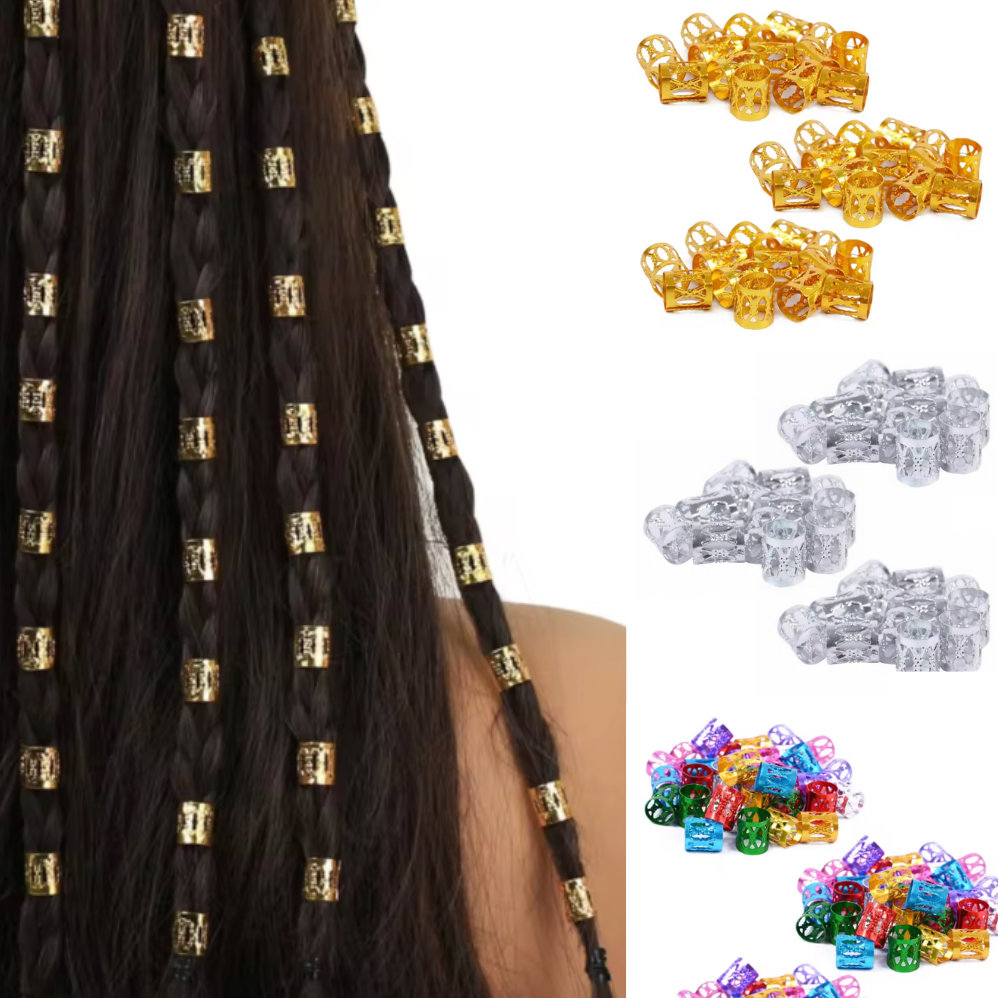 Adjustable Hair Clips Braiding Hair Accessory Gold Silver Multicolor 100 300 Pcs Braids Lock Hair Jewelry Cuff
