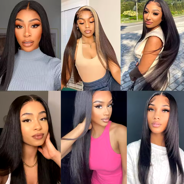 U-Part Human Hair Wig Easy Styling Leave Out 180 Density Straight Hair Wig