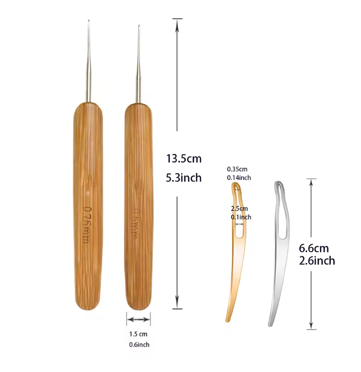 9 pcs Crochet Hair Set DreadLocks Butterfly Braids Extension  MicroLock Haircare Styling Hook