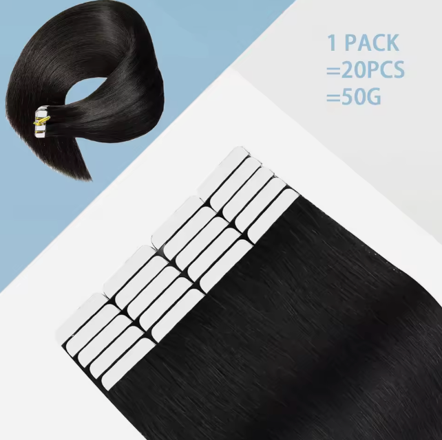 Straight Texture Tape In Human Hair Remy 20 Pcs 50g Natural Color Tape Ins Hair Extensions