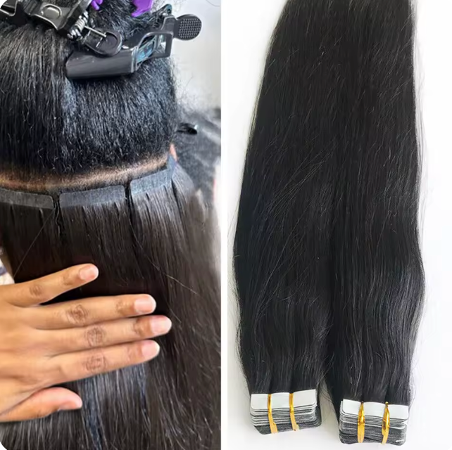 Straight Texture Tape In Human Hair Remy 20 Pcs 50g Natural Color Tape Ins Hair Extensions