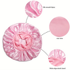 Satin Hair Protection Bonnet Cap 4 Pcs Pillow Case Silk Set Scrunchie Sleep