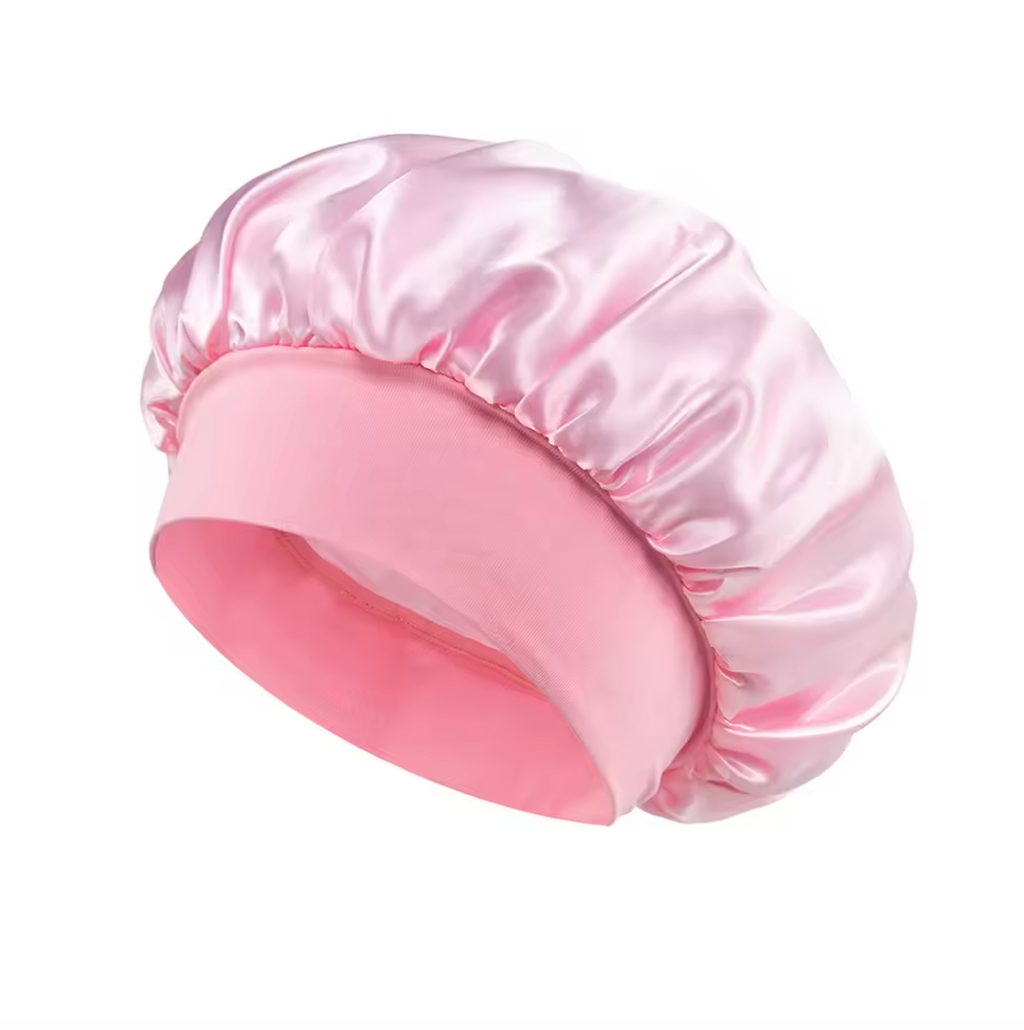 Satin Hair Protection Bonnet Cap 4 Pcs Pillow Case Silk Set Scrunchie Sleep