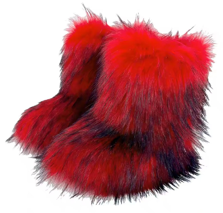 Fluffy Faux Fox Fur Boots For women Winter Women Shoes Fashion Footwear
