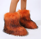 Fluffy Faux Fox Fur Boots For women Winter Women Shoes Fashion Footwear