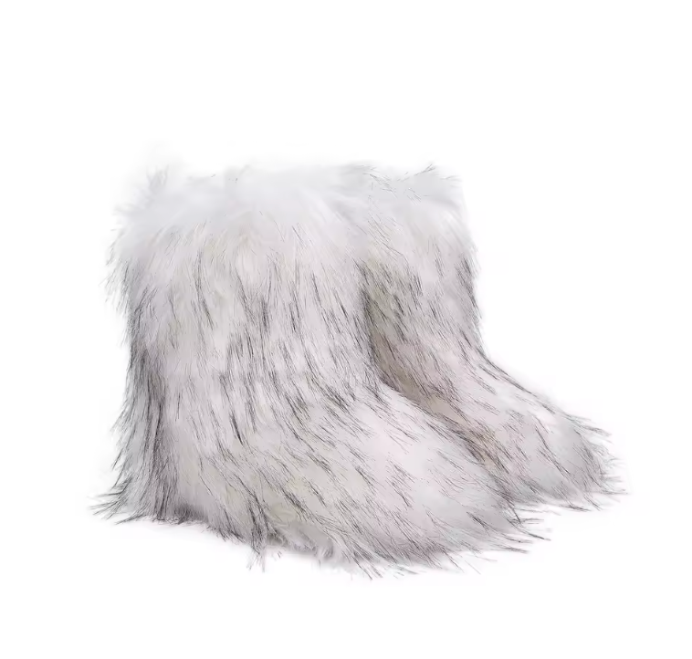 Fluffy Faux Fox Fur Boots For women Winter Women Shoes Fashion Footwear