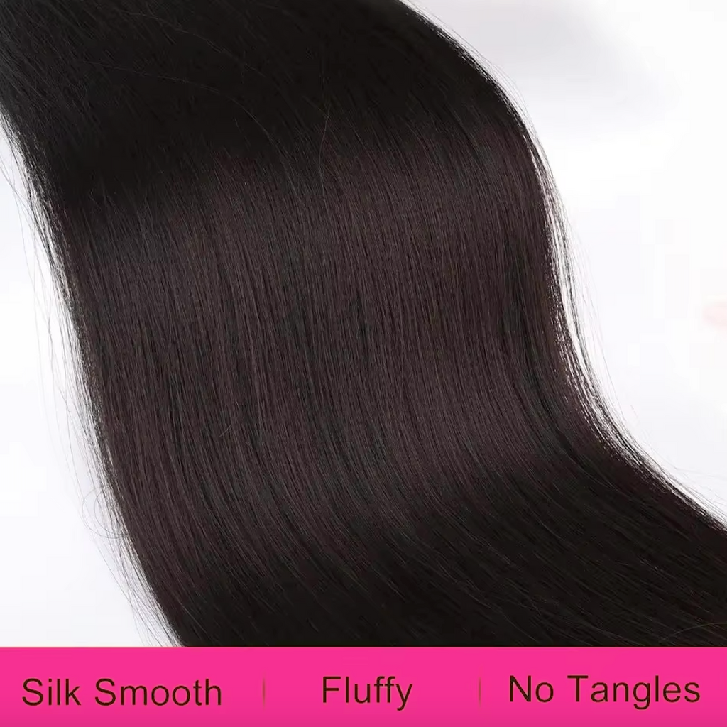 Ponytail Human Hair Extensions 10-26 Inch Straight Natural Color Drawstring Ponytail