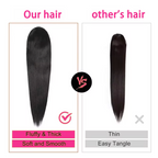 Ponytail Human Hair Extensions 10-26 Inch Straight Natural Color Drawstring Ponytail