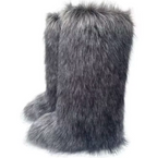 Thigh High Large Fluffy Fur Boots Faux Furry Extra Long Fashion Winter Boots For Women