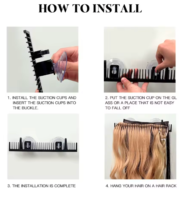 Hair Extensions Holder Bundles Washing Storage Display Stand Clip Ins Tape Ins Hanger